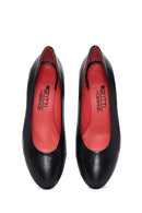 Derimod Gritti Kadın Siyah Kısa Kalın Topuklu Deri Ayakkabı | Derimod