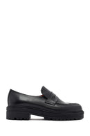 Derimod Gritti Woman Black Leather Masculine Loafer | Derimod