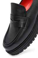 Derimod Gritti Woman Black Leather Masculine Loafer | Derimod