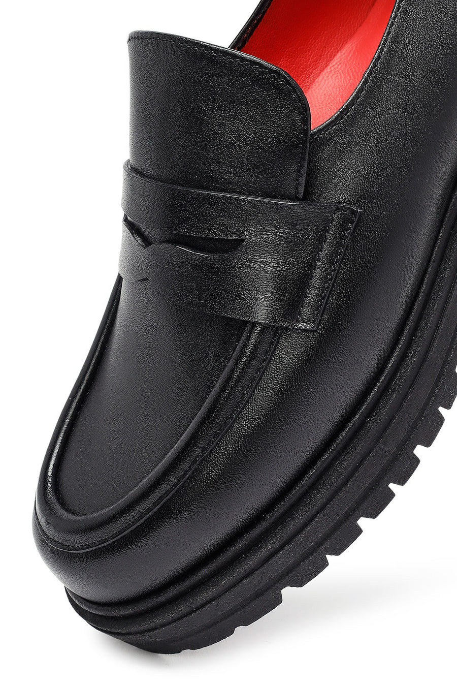 Derimod Gritti Kadın Siyah Deri Maskülen Loafer