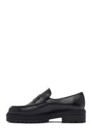 Derimod Gritti Woman Black Leather Masculine Loafer | Derimod