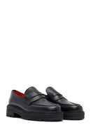 Derimod Gritti Woman Black Leather Masculine Loafer | Derimod