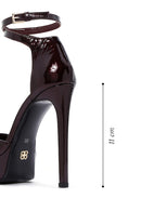 Woman Burgundy Ankle Buckle Platform High Heel Patent Leather Leather Shoe | Derimod