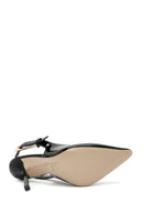 Kadın Siyah Arkası Açık Yüksek İnce Topuklu Rugan Deri Ayakkabı | Derimod