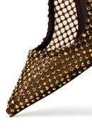 Women's Bronze Stone High Thin Heel Leather Stiletto | Derimod