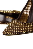 Women's Bronze Stone High Thin Heel Leather Stiletto | Derimod