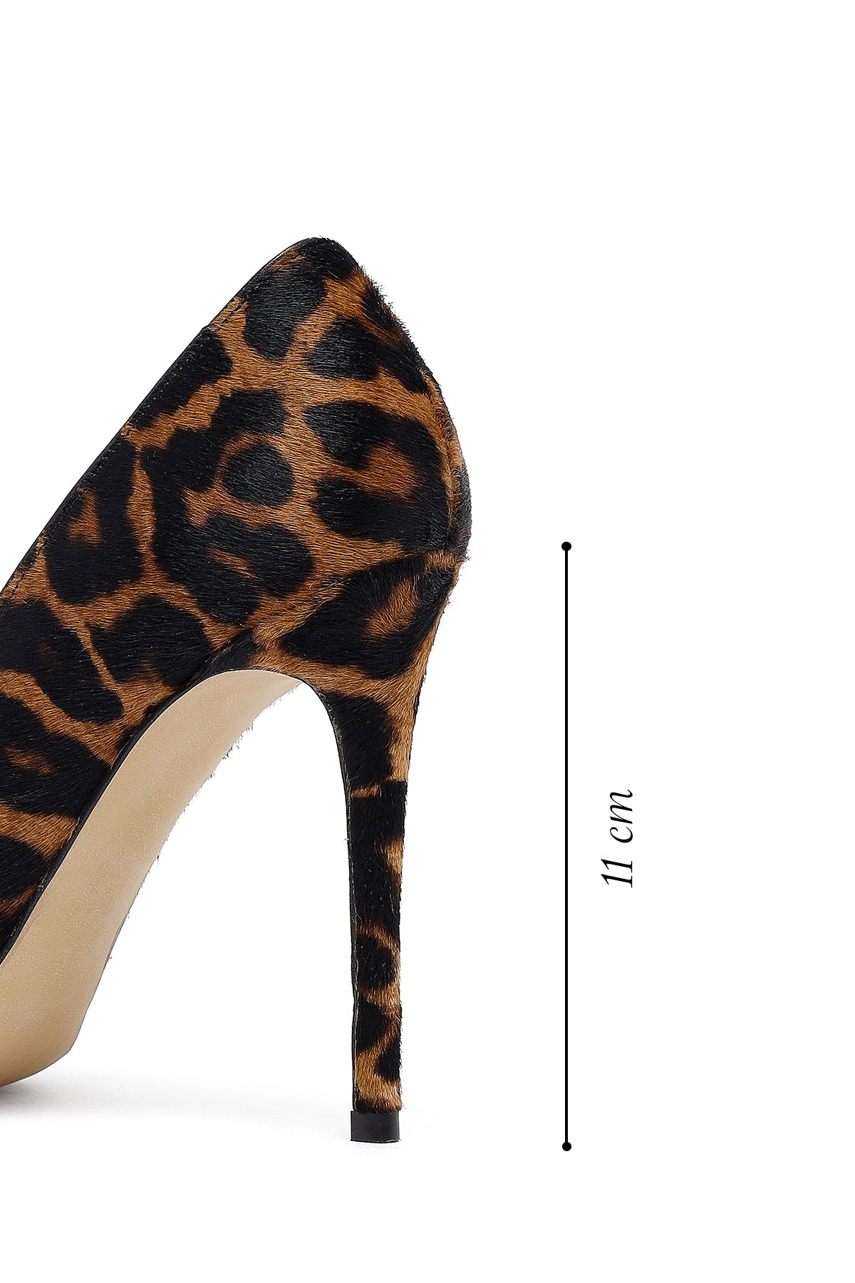 Kadın Leopar Yüksek İnce Topuklu Deri Stiletto