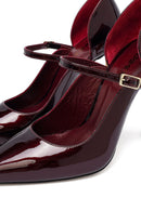 Kadın Bordo Tokalı Yüksek İnce Topuklu Rugan Deri Ayakkabı | Derimod