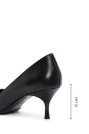 Kadın Siyah Kısa İnce Topuklu Deri Ayakkabı | Derimod