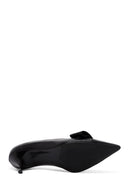 Kadın Siyah Kısa İnce Topuklu Deri Ayakkabı | Derimod