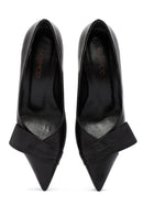 Kadın Siyah Kısa İnce Topuklu Deri Ayakkabı | Derimod