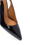 Woman Black Slingback Chunky Heel Leather Shoe | Derimod