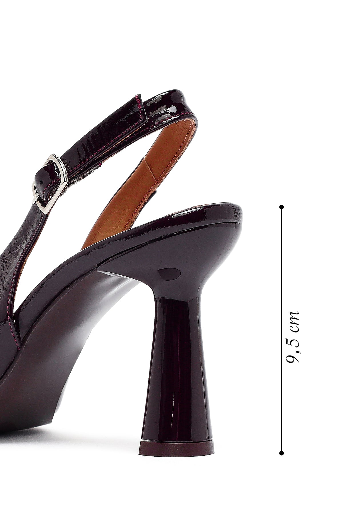 Kadın Bordo Arkası Açık Kalın Topuklu Deri Ayakkabı