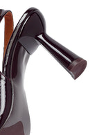 Woman Burgundy Slingback Thick Heel Leather Shoe | Derimod
