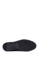 Woman Black Buckle Leather Masculine Loafer | Derimod
