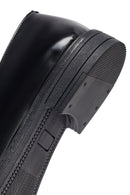 Woman Black Buckle Leather Masculine Loafer | Derimod