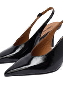 Kadın Siyah Arkası Açık İnce Topuklu Deri Ayakkabı | Derimod