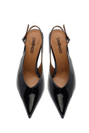 Kadın Siyah Arkası Açık İnce Topuklu Deri Ayakkabı | Derimod