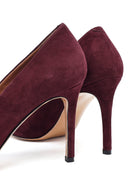 Kadın Bordo İnce Topuklu Süet Deri Stiletto | Derimod