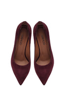 Kadın Bordo İnce Topuklu Süet Deri Stiletto | Derimod