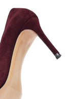 Kadın Bordo İnce Topuklu Süet Deri Stiletto | Derimod