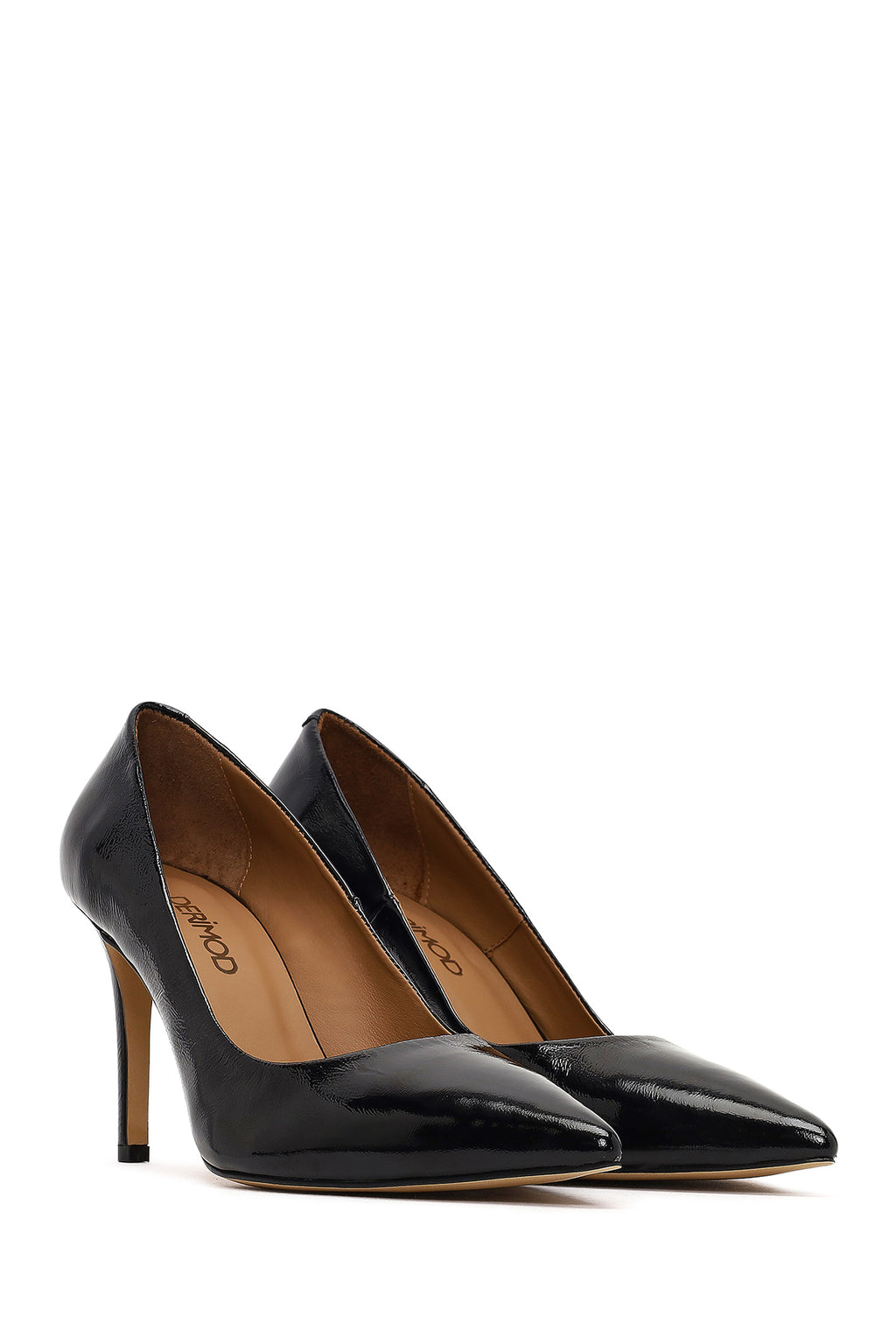Kadın Siyah İnce Topuklu Deri Stiletto
