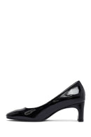 Woman Black Chunky Heels Leather Shoe | Derimod