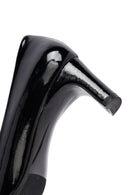 Woman Black Chunky Heels Leather Shoe | Derimod