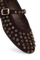 Kadın Kahverengi Taşlı Deri Babet | Derimod