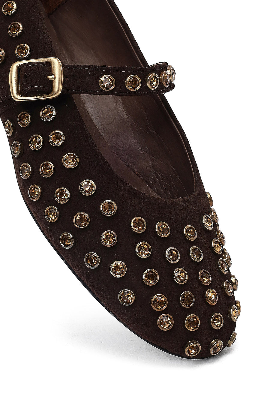 Women's Brown Stone Leather Ballet Flat