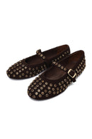 Kadın Kahverengi Taşlı Deri Babet | Derimod