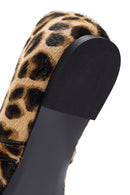 Kadın Leopar Tokalı Deri Babet | Derimod