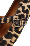 Kadın Leopar Tokalı Deri Babet | Derimod
