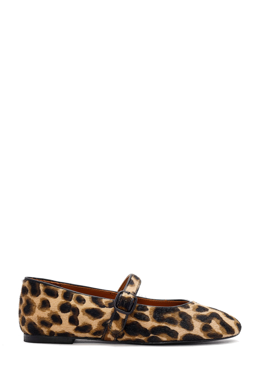 Woman Leopard Buckle Leather Babet