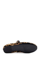 Kadın Leopar Tokalı Deri Babet | Derimod