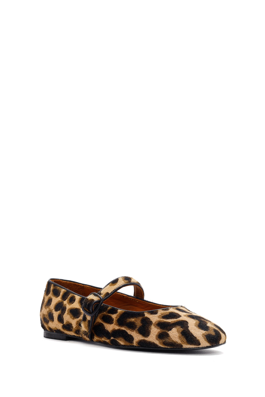 Woman Leopard Buckle Leather Babet
