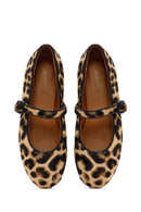 Kadın Leopar Tokalı Deri Babet | Derimod