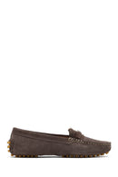 Women Mink Buckled Suede Leather Loafer | Derimod
