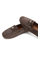 Women Mink Buckled Suede Leather Loafer | Derimod