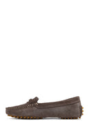 Women Mink Buckled Suede Leather Loafer | Derimod