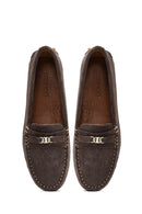 Women Mink Buckled Suede Leather Loafer | Derimod