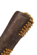 Women Mink Buckled Suede Leather Loafer | Derimod