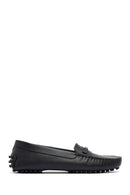 Woman Black Buckle Leather Loafer | Derimod
