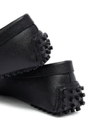 Woman Black Buckle Leather Loafer | Derimod