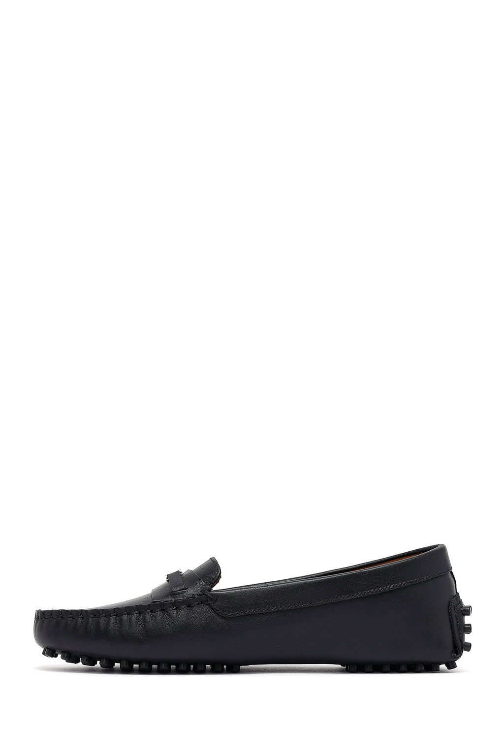 Kadın Siyah Tokalı Deri Loafer