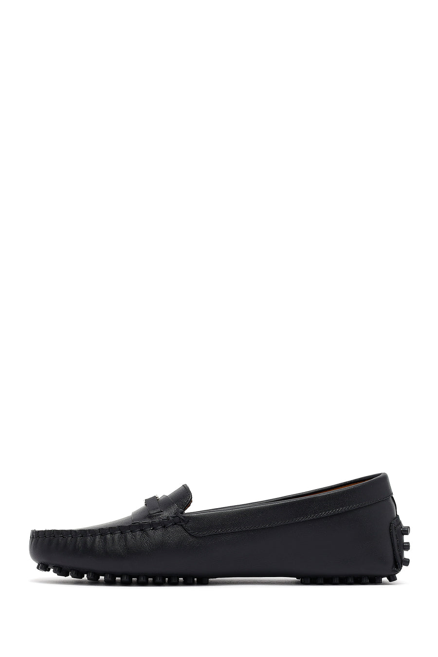 Kadın Siyah Tokalı Deri Loafer