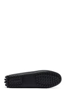Woman Black Buckle Leather Loafer | Derimod