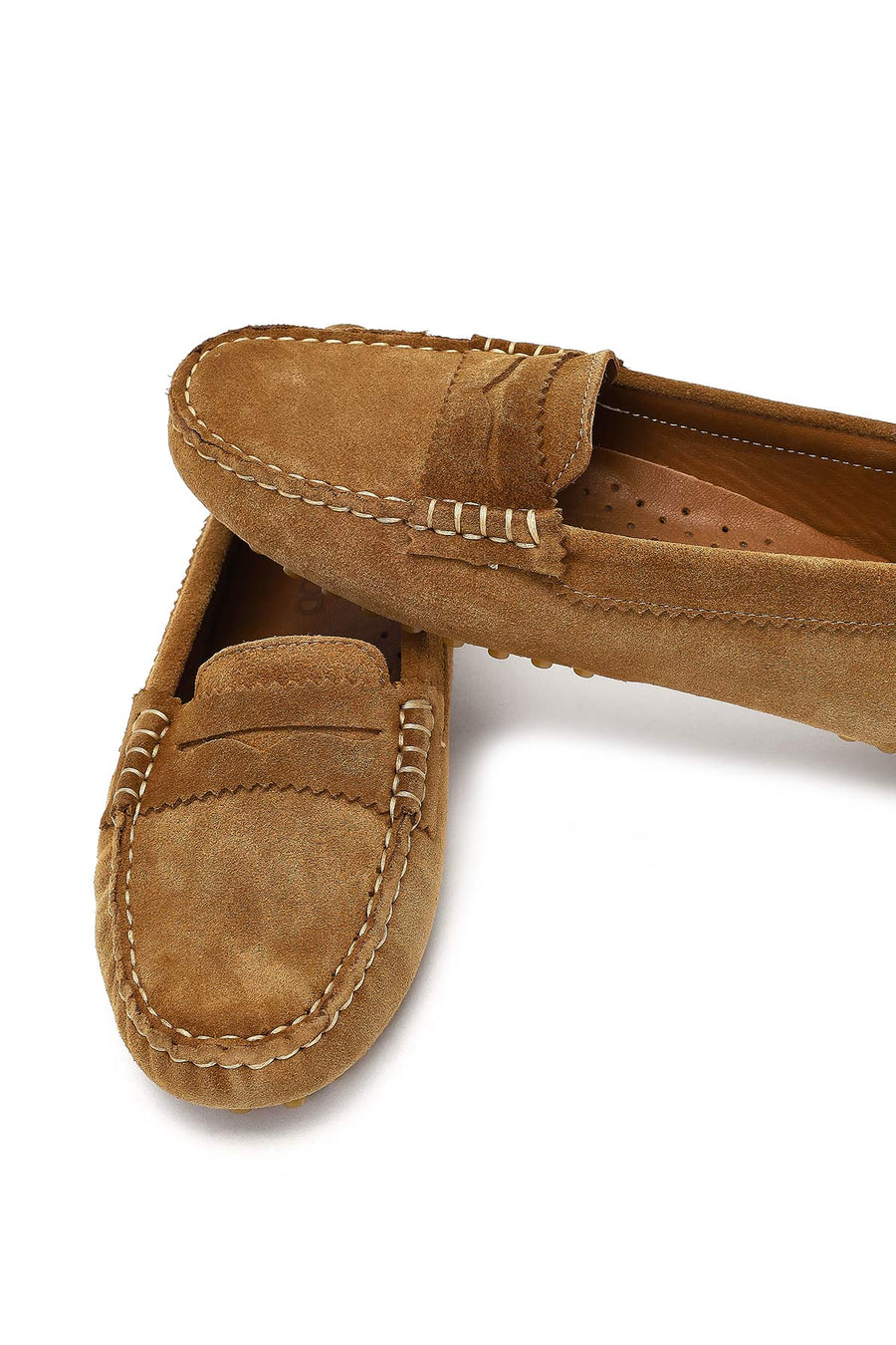Kadın Taba Süet Deri Loafer