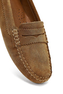 Kadın Taba Süet Deri Loafer | Derimod