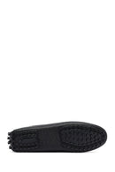 Woman Black Leather Loafers | Derimod